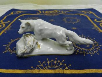 Zlacená porcelánová soška, liška - Horní Slavkov Zlacená porcelánová soška, liška - Horní Slavkov